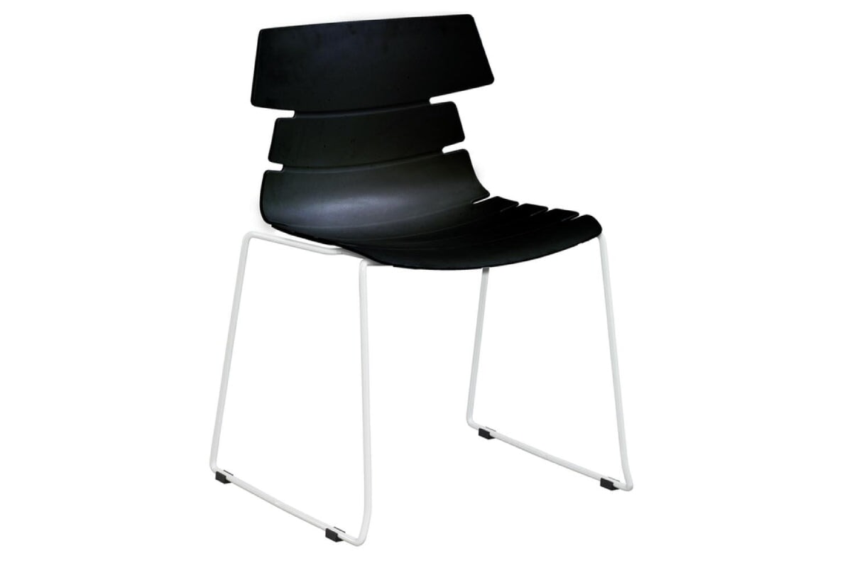 Wave Plastic Chair - Sled Base Jasonl white leg black 