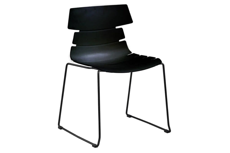 Wave Plastic Chair - Sled Base Jasonl black leg black 