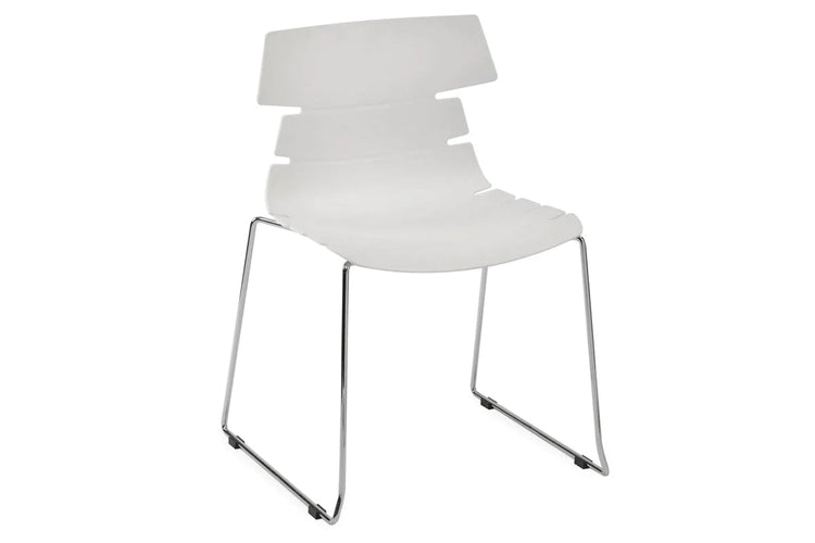 Wave Plastic Chair - Sled Base Jasonl chrome leg white 