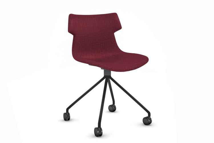 Wave Visitor Chair - Mobile Base Jasonl black burgundy 