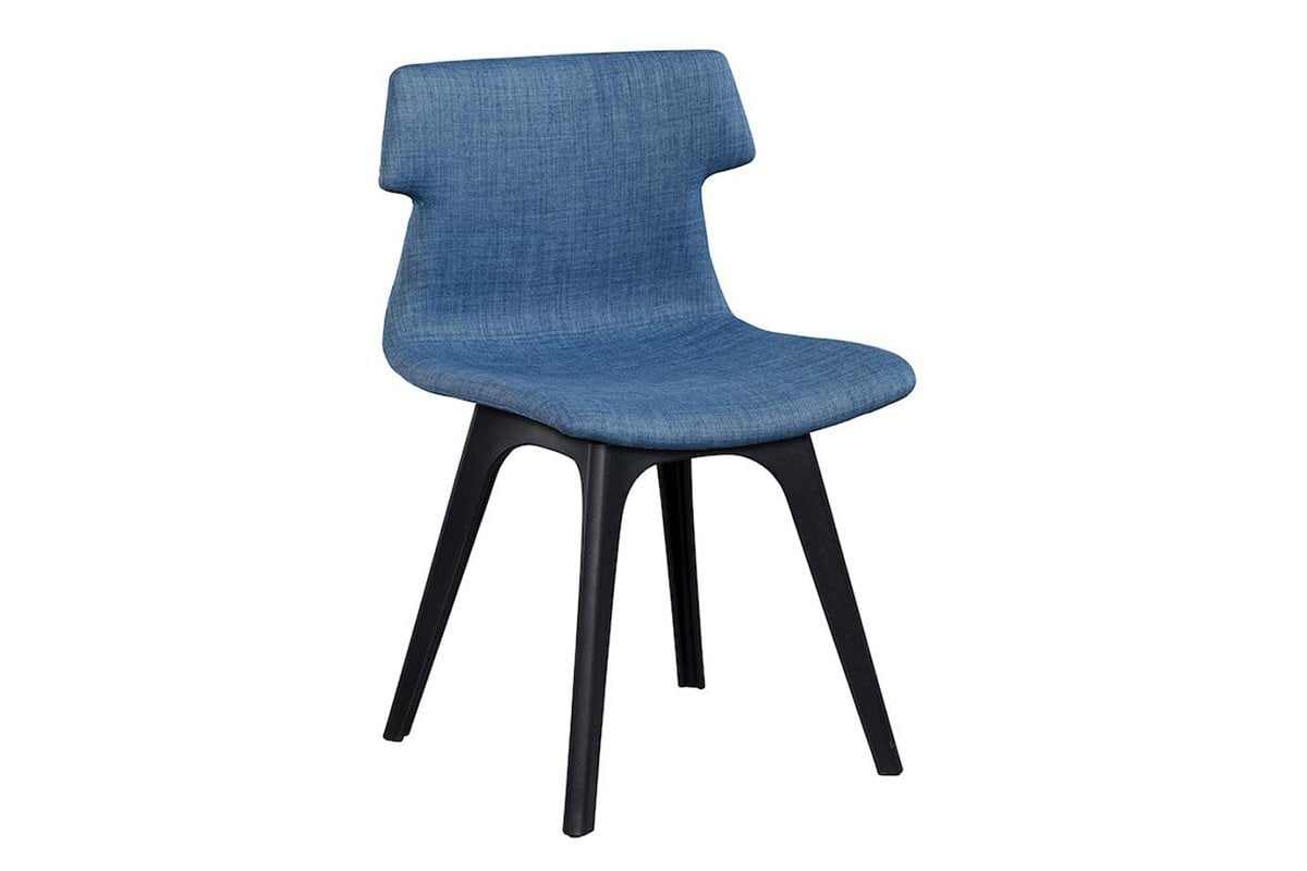 Wave Waiting Room Chair - Dart Base Jasonl black blue upholstered 