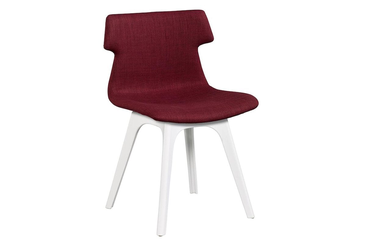 Wave Waiting Room Chair - Dart Base Jasonl white burgundy upholstered 