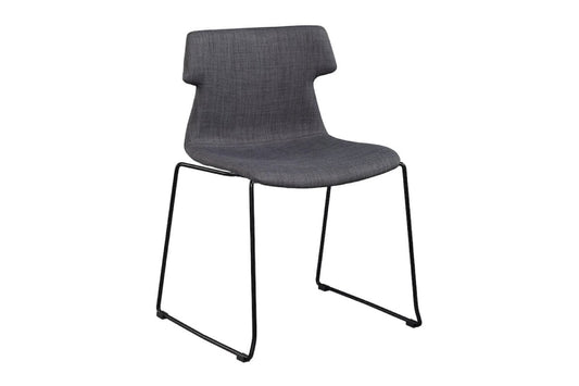 Wave Waiting Room Chair - Sled Base Jasonl grey black 