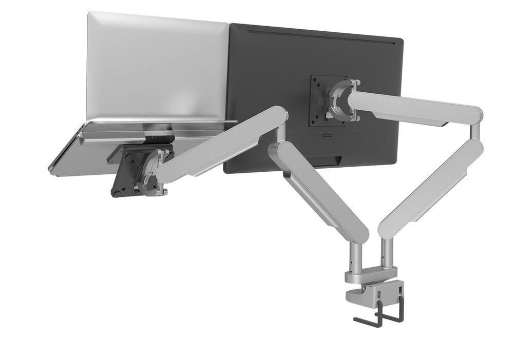 Zgo Dynamic Dual Monitor Arms-silver tray none