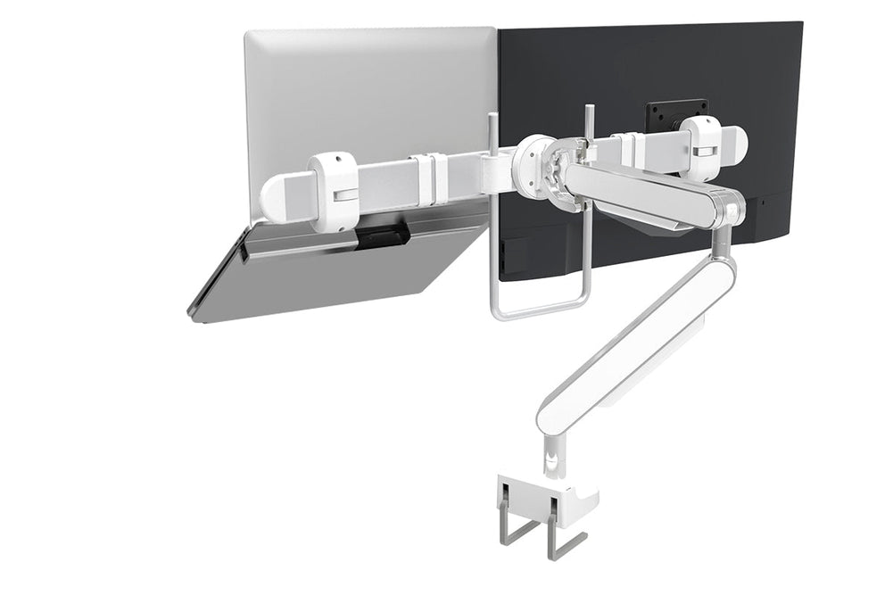 Zgo Dynamic Single Arm with Crossbar for Dual Monitor Arms-polished tray none