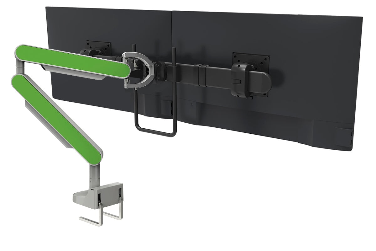 Zgo Dynamic Single Monitor Arm jasonl silver arm black crossbar green