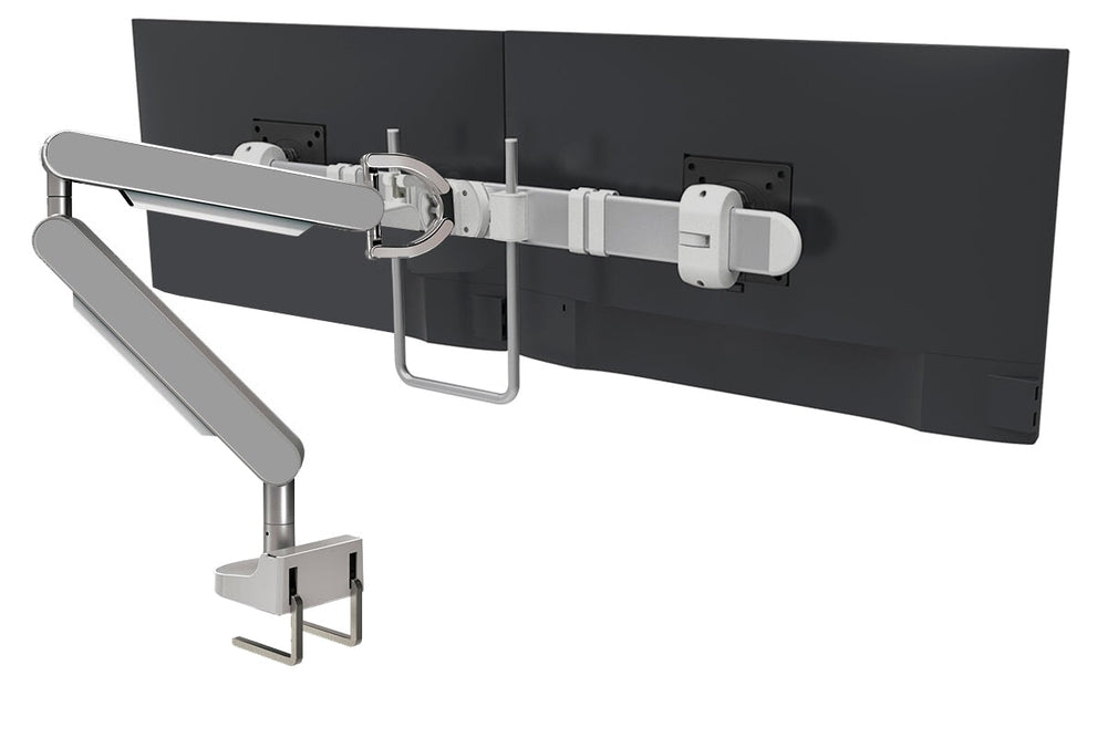 Zgo Dynamic Single Monitor Arm-polished arm silver crossbar grey