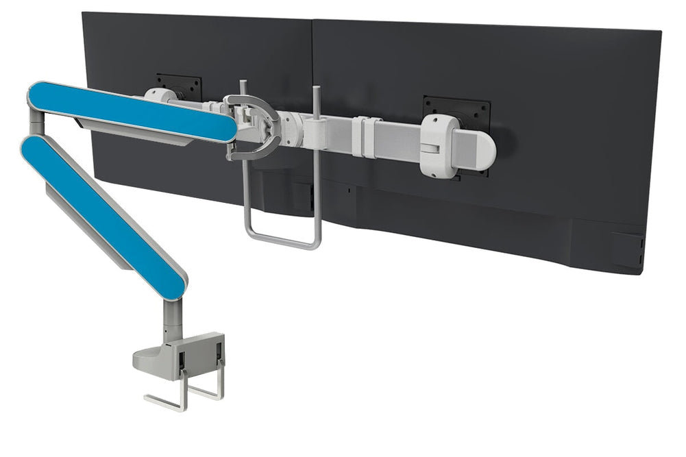 Zgo Dynamic Single Monitor Arm-silver arm silver crossbar blue