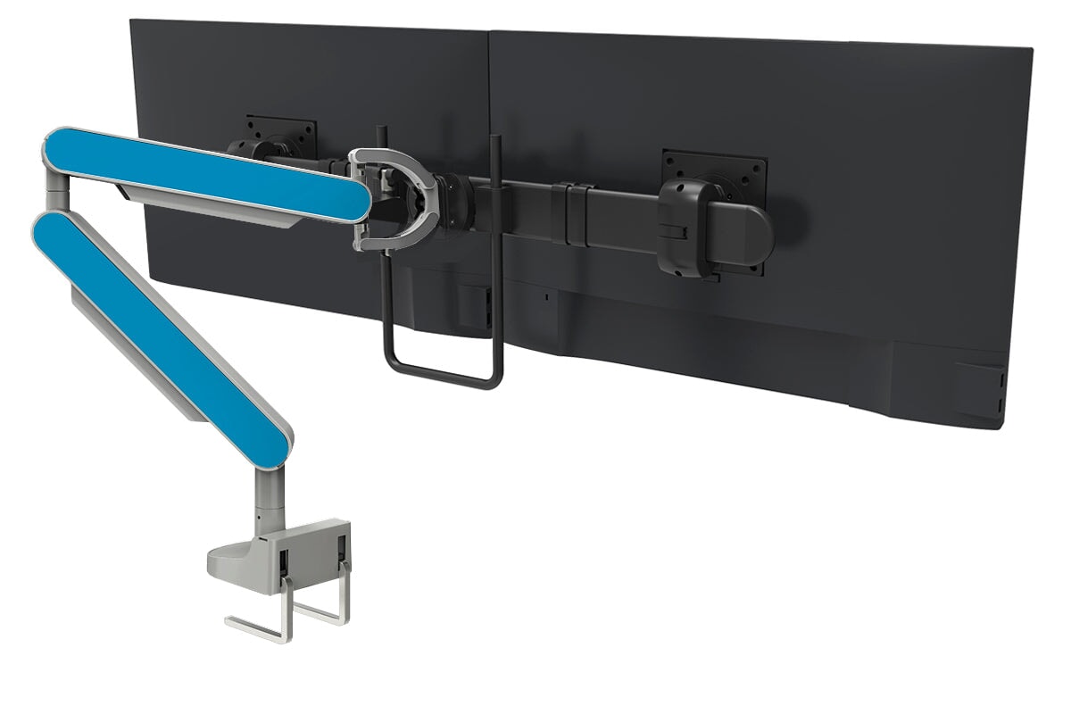 Zgo Dynamic Single Monitor Arm jasonl silver arm black crossbar blue