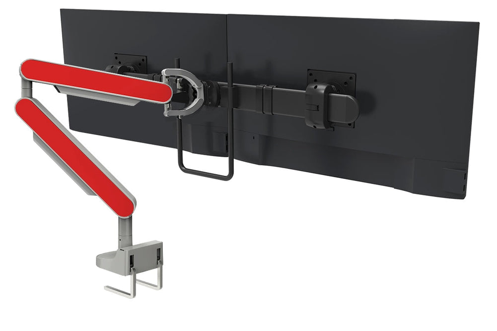 Zgo Dynamic Single Monitor Arm-silver arm black crossbar red