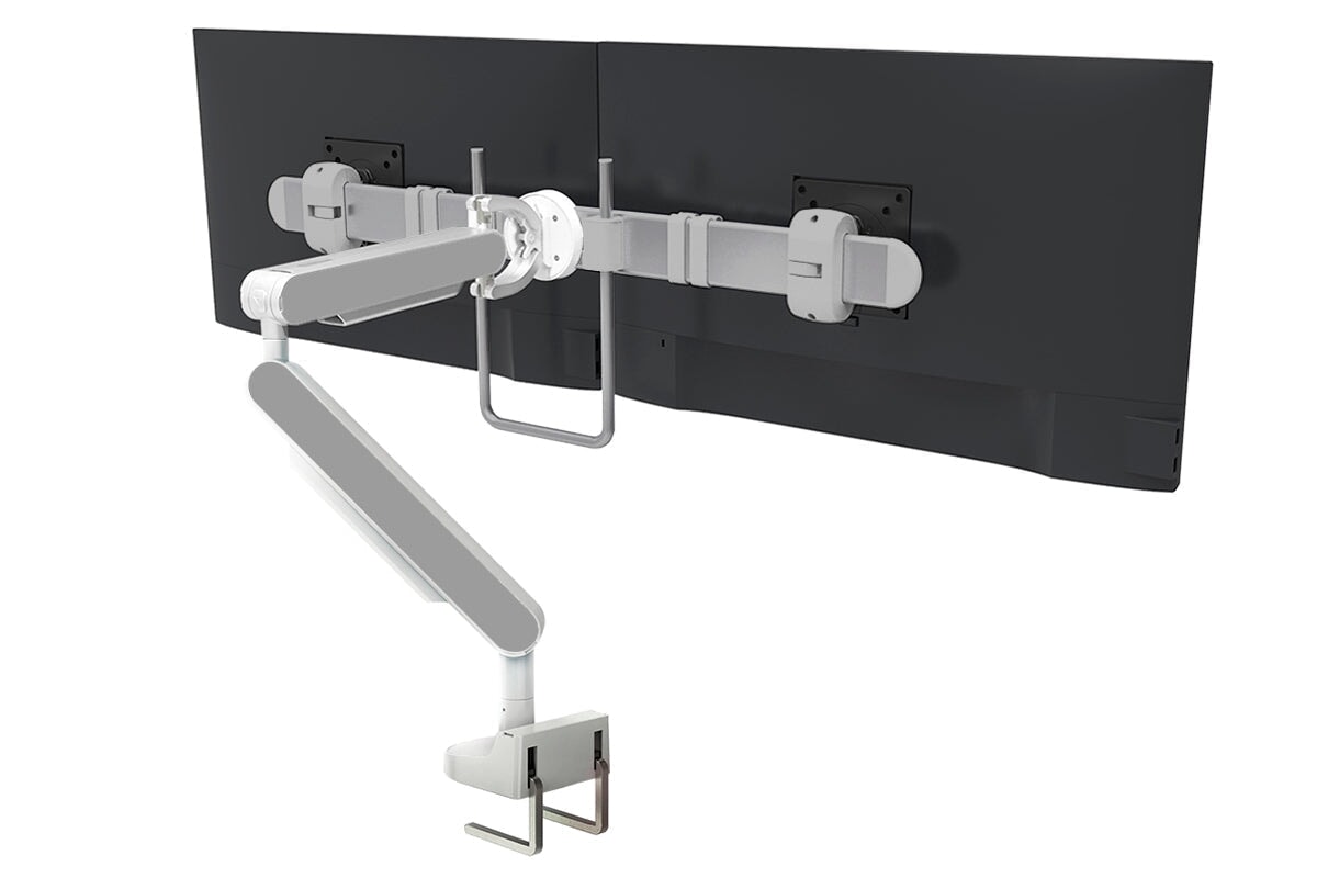 Zgo Dynamic Single Monitor Arm jasonl white arm silver crossbar grey