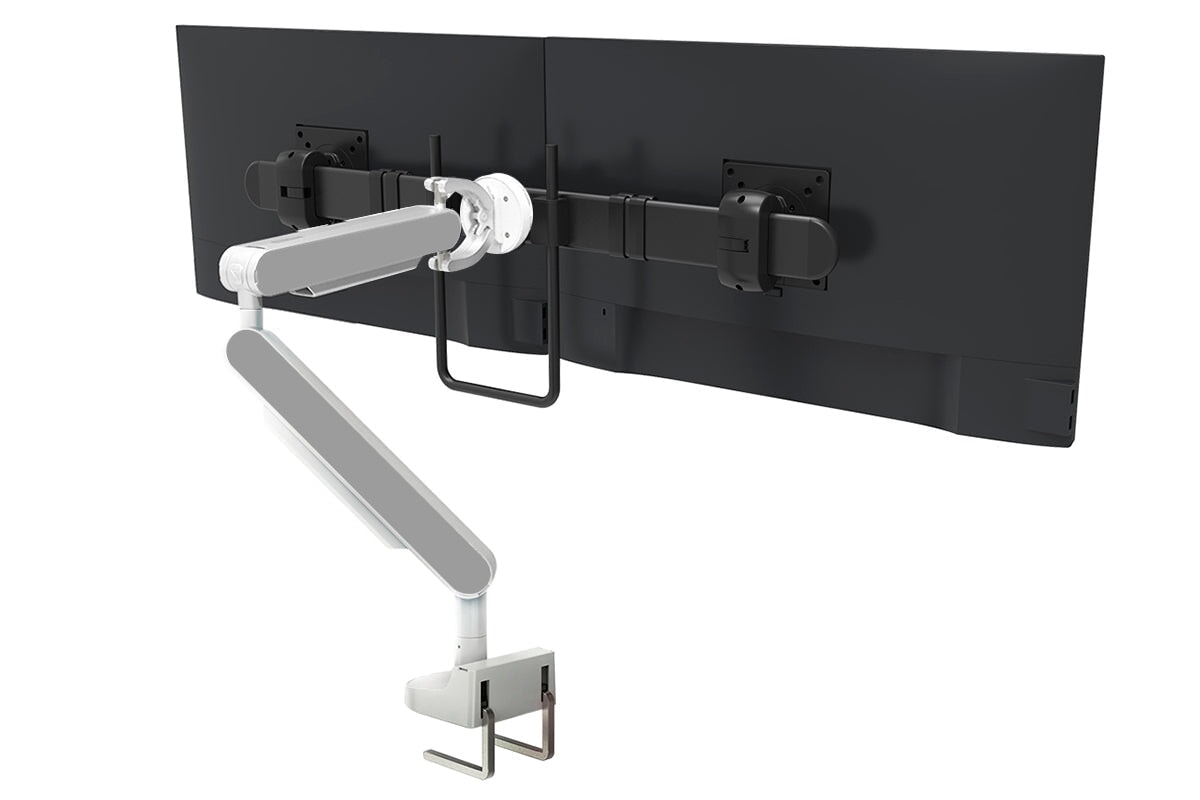 Zgo Dynamic Single Monitor Arm jasonl white arm black crossbar grey