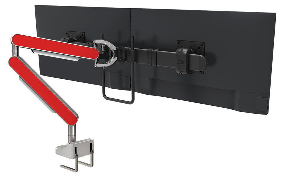 Zgo Dynamic Single Monitor Arm-polished arm black crossbar red