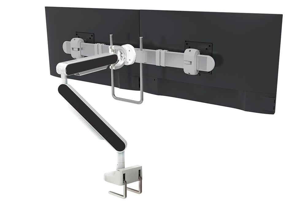 Zgo Dynamic Single Monitor Arm-white arm silver crossbar black