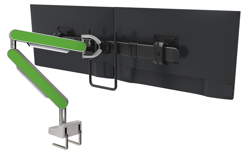 Zgo Dynamic Single Monitor Arm-polished arm black crossbar green