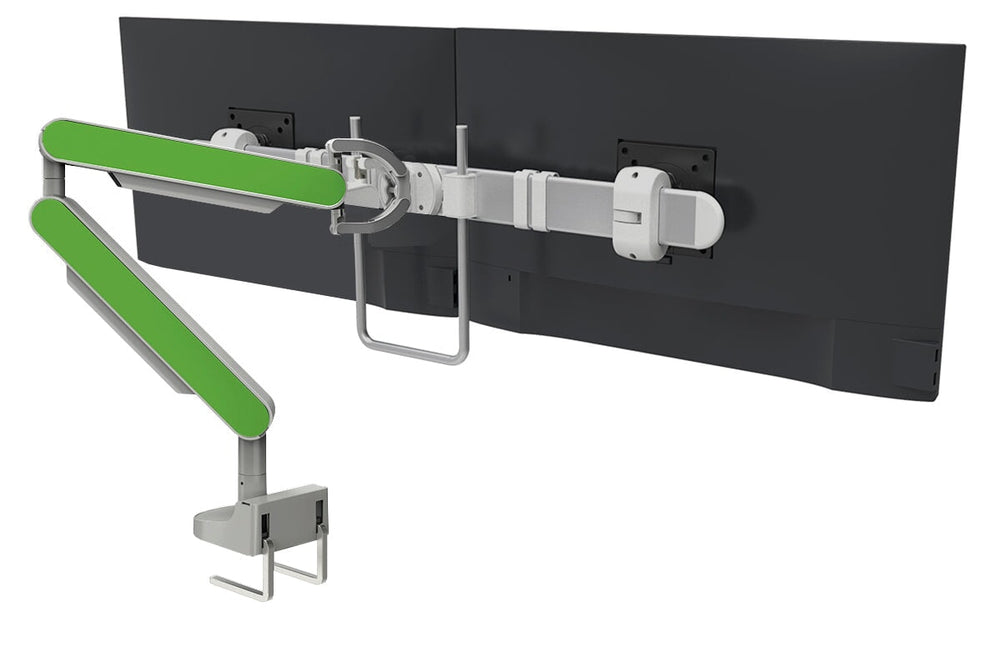 Zgo Dynamic Single Monitor Arm-silver arm silver crossbar green