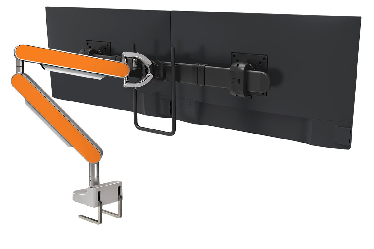Zgo Dynamic Single Monitor Arm-polished arm black crossbar orange