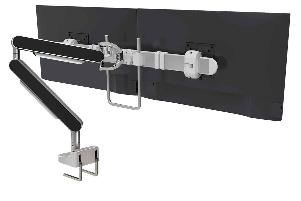 Zgo Dynamic Single Monitor Arm-polished arm silver crossbar black