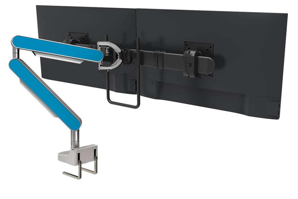 Zgo Dynamic Single Monitor Arm-polished arm black crossbar blue