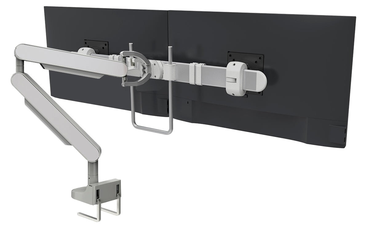 Zgo Dynamic Single Monitor Arm-silver arm silver crossbar white